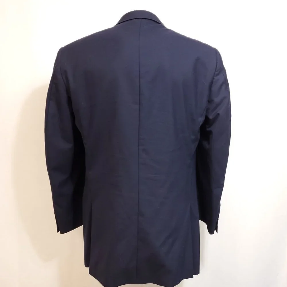 Burberry London Bond Street Navy Blazer 42 R 100% Wool Suit Jacket Sport Coat